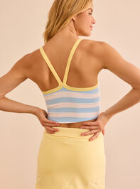 Daybreak Striped Contrast Tank Detail 5 - TULLABEE
