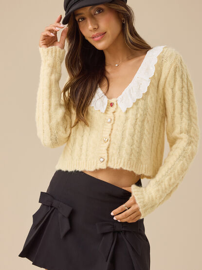 Millicent Heart Button-Down Cardigan - TULLABEE