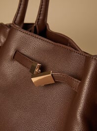 Kaia Belted Pull Tote Detail 4 - TULLABEE