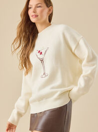 Kiara Cherry Martini Sweater Detail 4 - TULLABEE