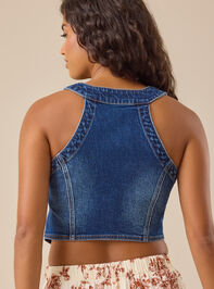 Layla Denim Vest Detail 5 - TULLABEE