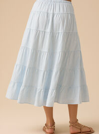 Lucy Striped Linen Skirt Detail 5 - TULLABEE