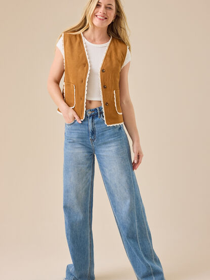 Cali Suede Trim Vest - TULLABEE