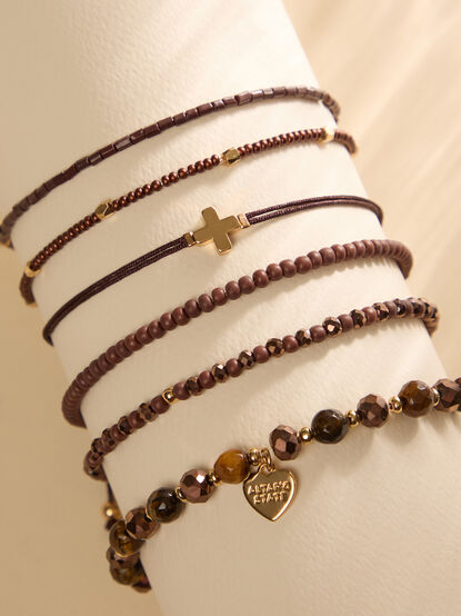 Cross Cord Layered Bracelet - TULLABEE