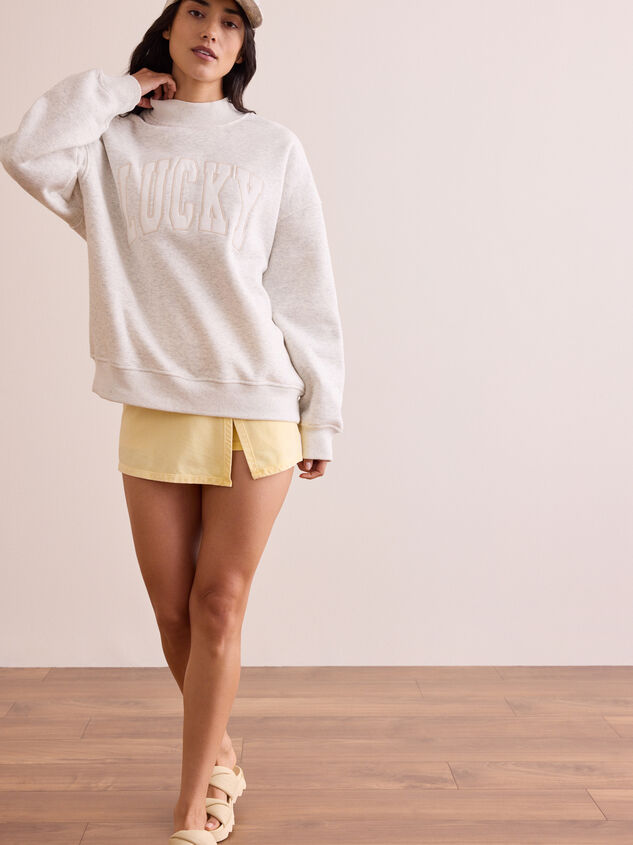 Lucky Mockneck Pullover Detail 2 - TULLABEE