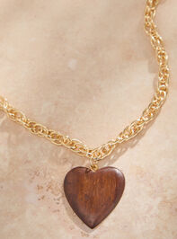 Wooden Heart Necklace Detail 2 - TULLABEE