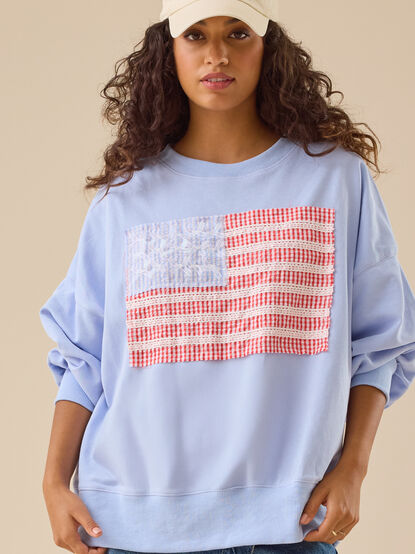 Embroidered Flag Sweatshirt - TULLABEE