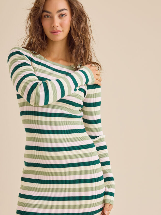 Resa Striped Sweater Dress Detail 2 - TULLABEE