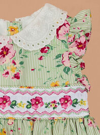Allie Floral Bodysuit Dress Detail 2 - TULLABEE