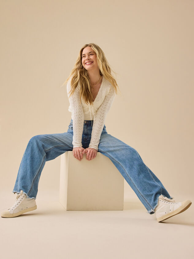 Rowen Pointelle Cardigan Detail 7 - TULLABEE