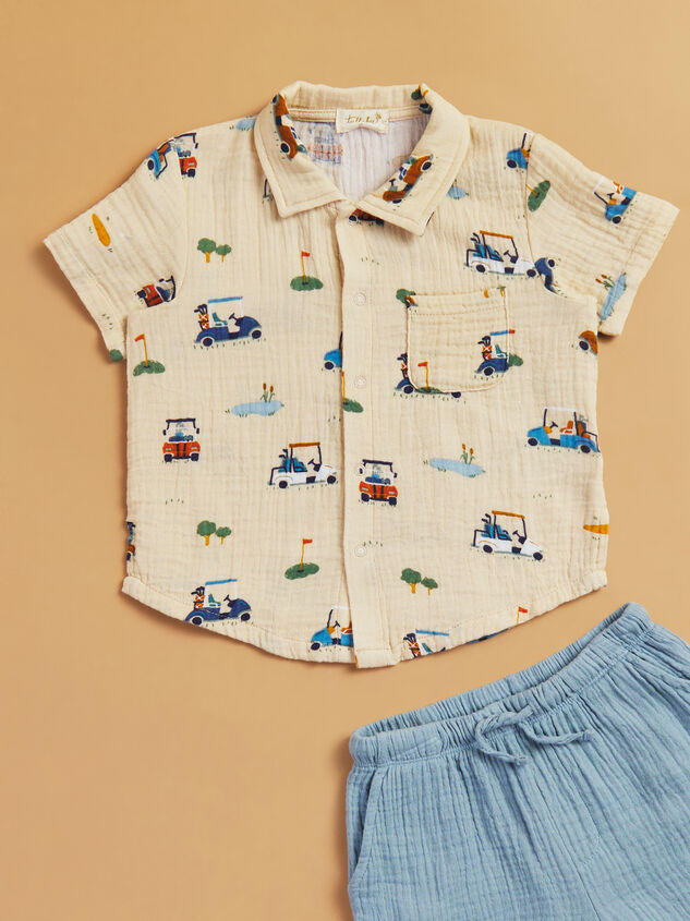 Cutie Golf Cart Baby Polo and Shorts Set - TULLABEE