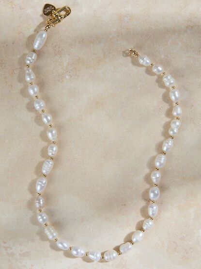 Rory Pearl Gold Bead Choker - TULLABEE