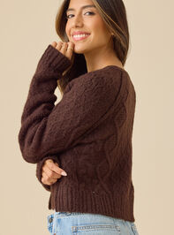 Shauna Cable Knit Cardigan Detail 3 - TULLABEE