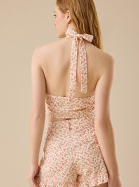 Ruth Floral Eyelet Halter Top Detail 3 - TULLABEE