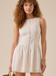 Bree Striped Mini Dress Detail 2 - TULLABEE