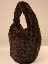 Elsie Fur Leopard Knot Tote Detail 2 - TULLABEE