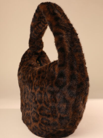 Elsie Fur Leopard Knot Tote - TULLABEE