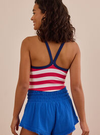 Daybreak Striped Contrast Tank Detail 6 - TULLABEE