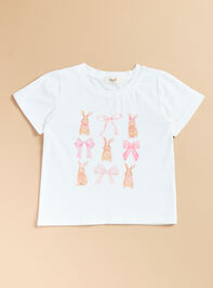 Bunny Bow Graphic Tee Detail 2 - TULLABEE