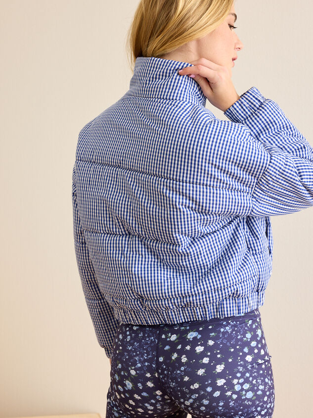 Gingham Glow Puffer Jacket Detail 5 - TULLABEE