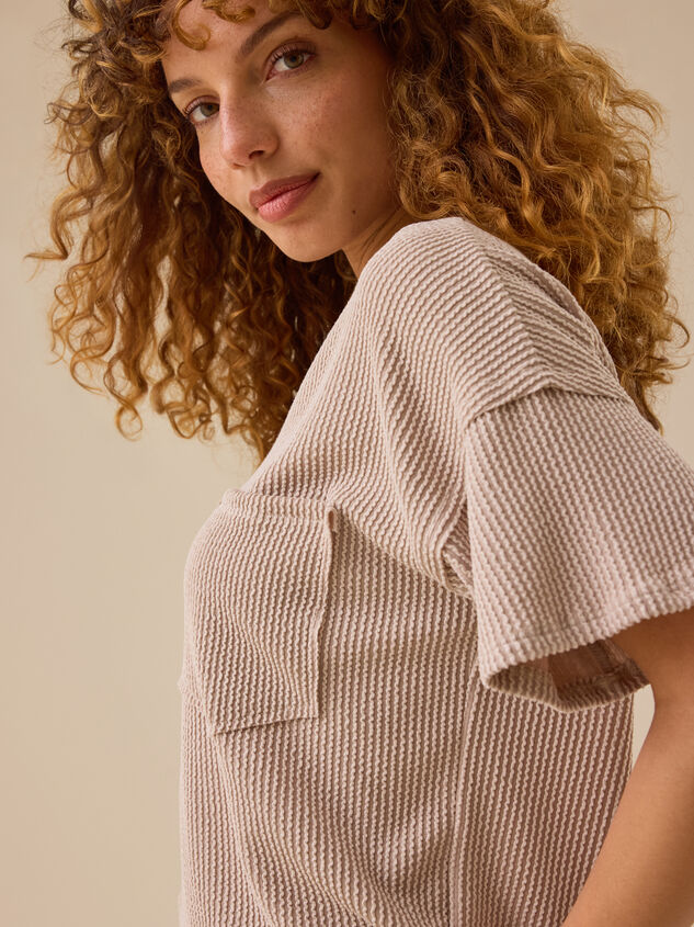 Alessia Ribbed Tunic Top Detail 6 - TULLABEE