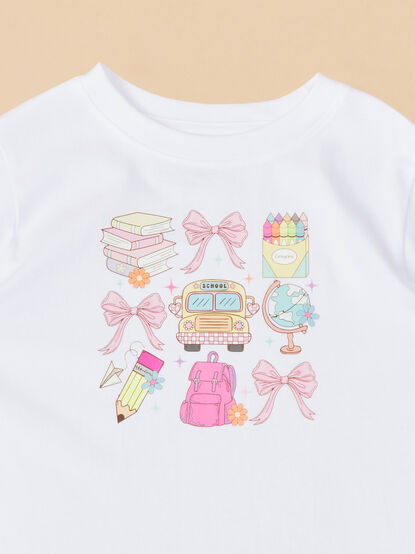 Kindergarten Doodle Bow Tee - TULLABEE