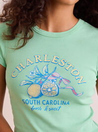 Charleston Lemons Baby Tee Detail 2 - TULLABEE