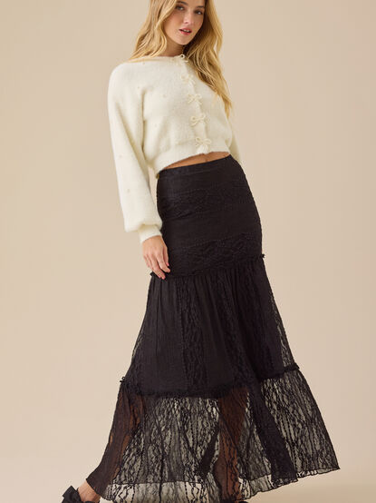 Monica Lace Tiered Midi Skirt - TULLABEE