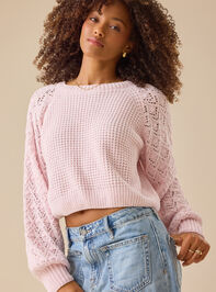Hailey Chenille Pointelle Sweater Detail 3 - TULLABEE