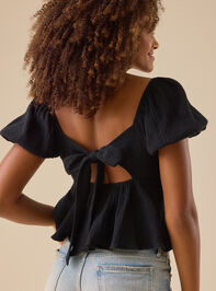 Nia Tie Back Babydoll Top Detail 2 - TULLABEE