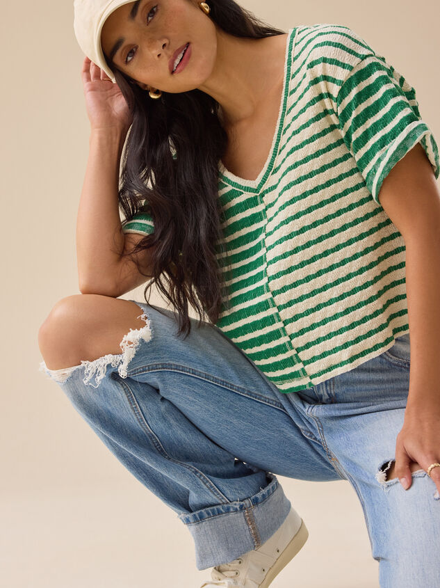 Vala Striped Knit Top Detail 3 - TULLABEE