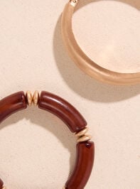 Raquel Resin Gold Bracelet Set Detail 2 - TULLABEE
