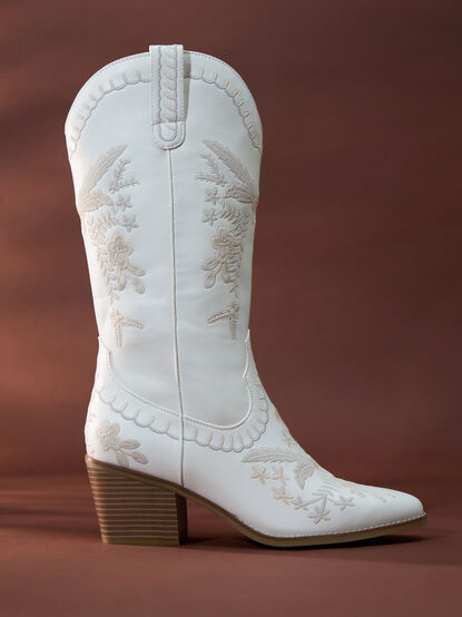 Ella Embroidered Western Boots - TULLABEE