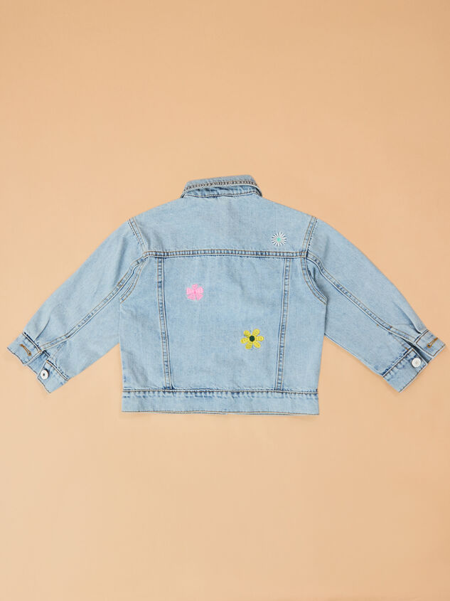 Maya Embroidered Denim Jacket Detail 4 - TULLABEE