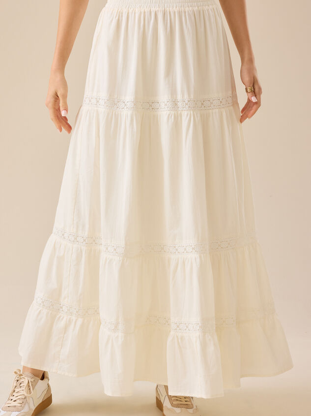 Jaycee Tiered Midi Skirt Detail 3 - TULLABEE