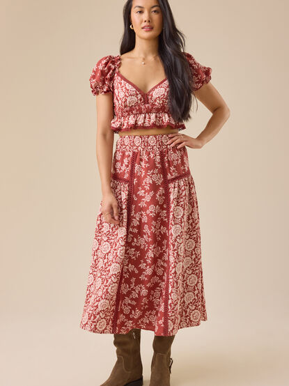 Amy Floral Midi Skirt - TULLABEE