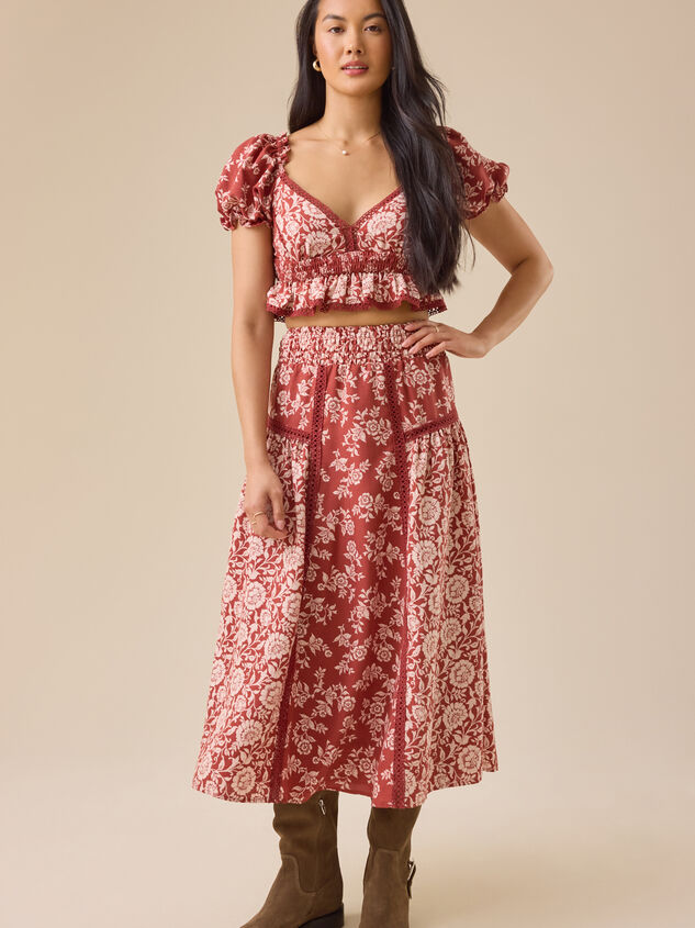 Amy Floral Midi Skirt - TULLABEE