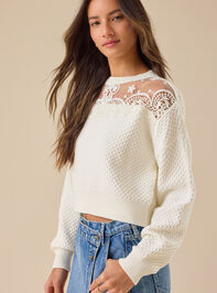 Gwen Lace Cropped Sweater - TULLABEE