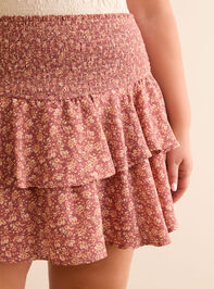 Aubrey Floral Layered Mini Skirt Detail 2 - TULLABEE