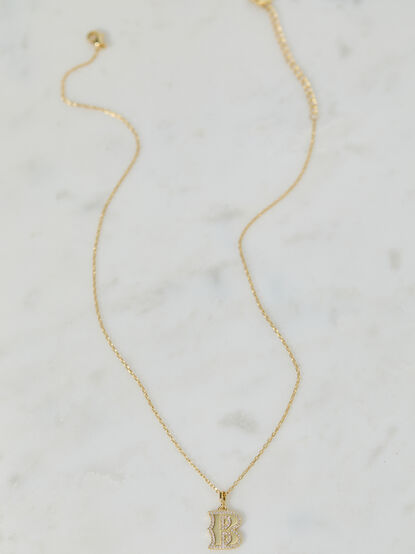 18K Gold Signature Letter Necklace -B - TULLABEE