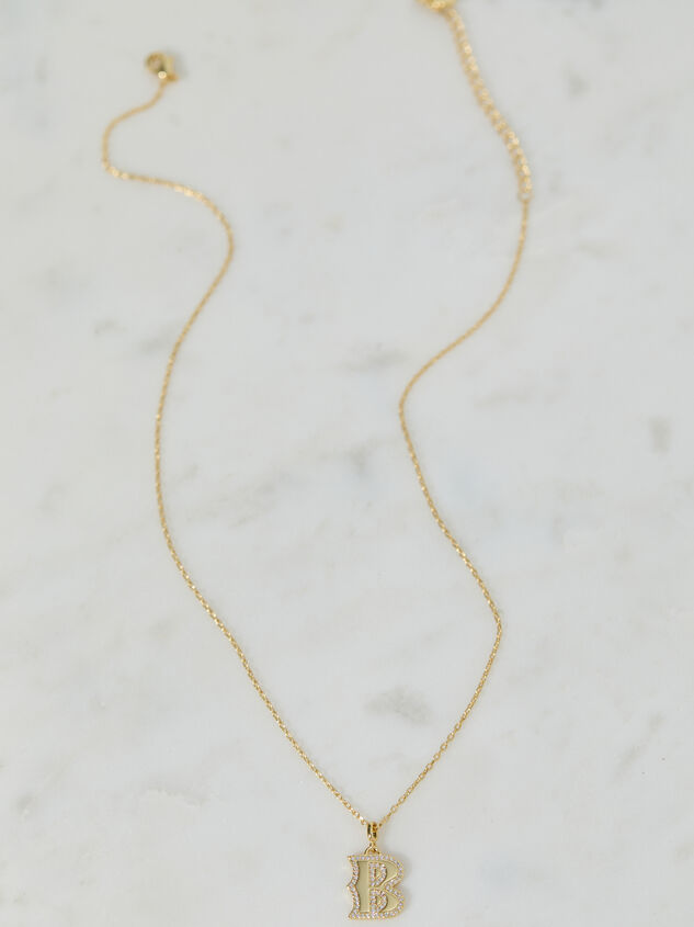 18K Gold Signature Letter Necklace -B Detail 2 - TULLABEE
