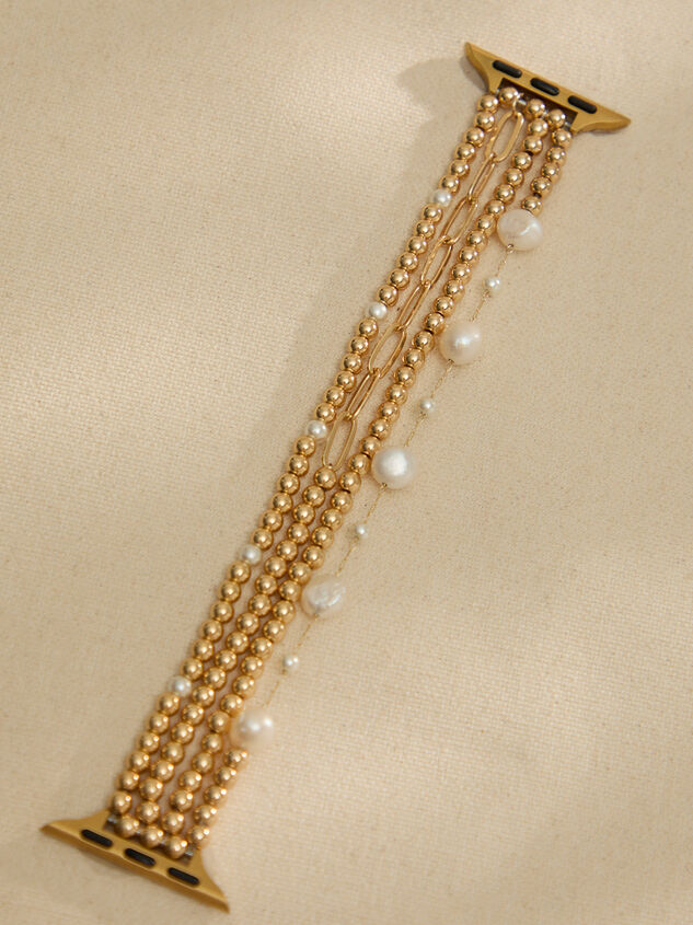 Beaded Gold Pearl Smart Watch Band - TULLABEE