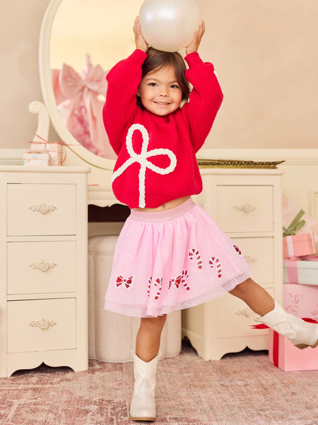 Candy Cane Bow Tutu Skirt - TULLABEE
