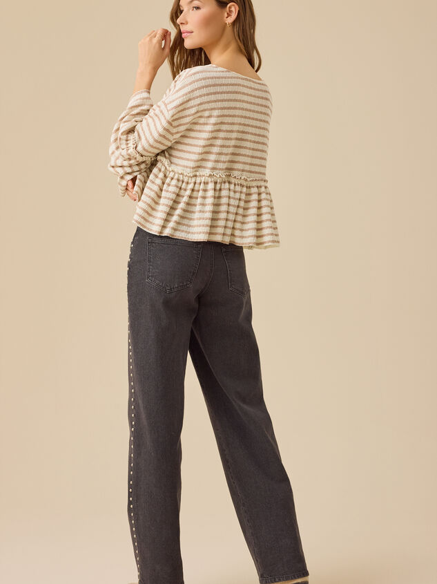 Grace Bell Sleeve Striped Top Detail 4 - TULLABEE