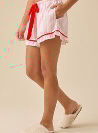 Rosemary Satin Stripe Sleep Short Detail 4 - TULLABEE