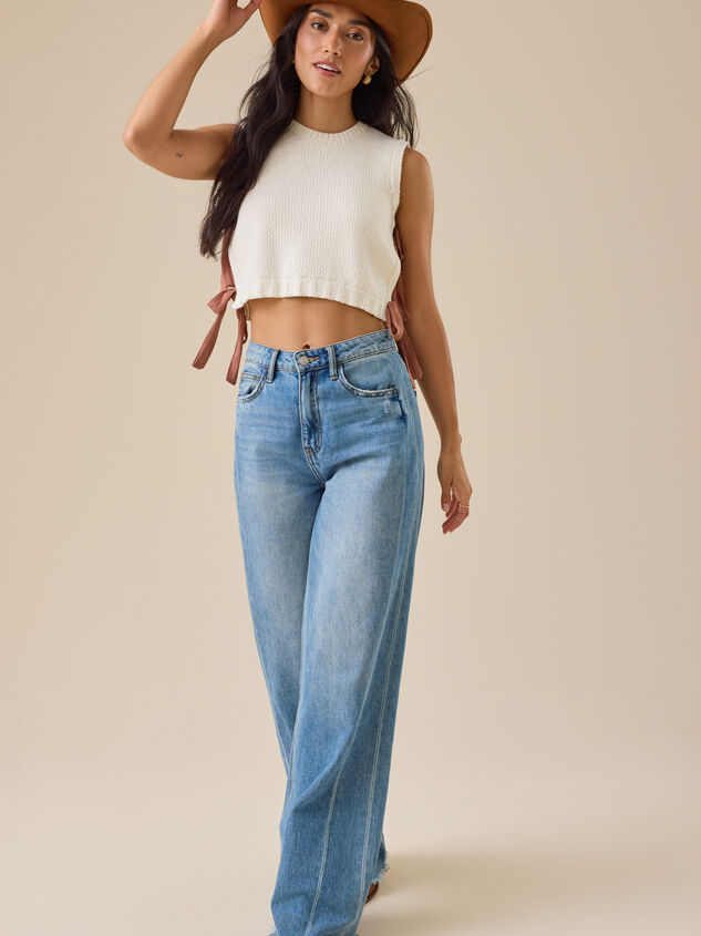 Charlie Side Tie Sweater Tank Detail 4 - TULLABEE