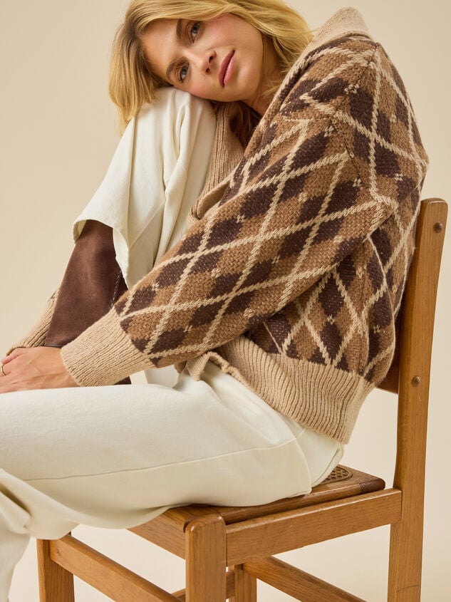 Karla Argyle Oversized Cardigan Detail 4 - TULLABEE