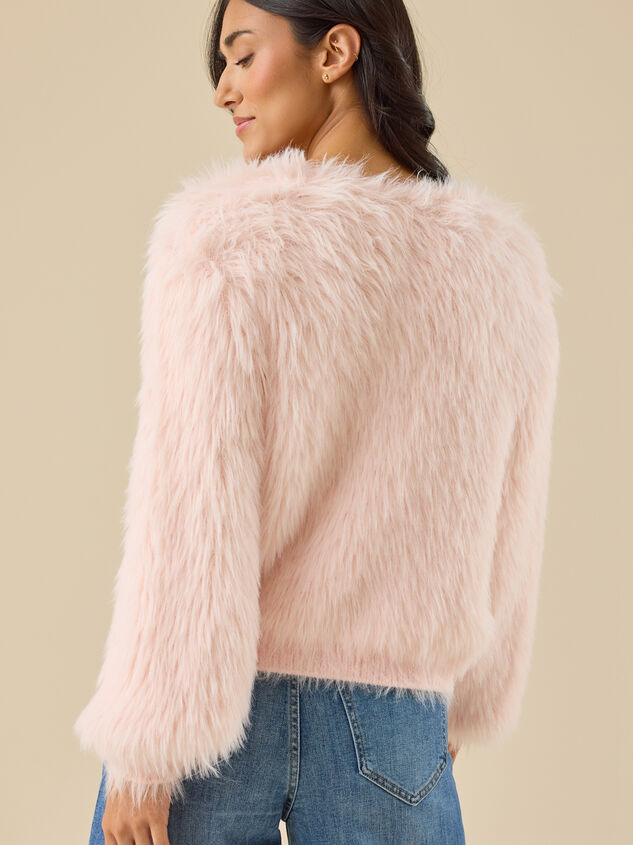 Tia Fuzzy Cardigan Detail 6 - TULLABEE