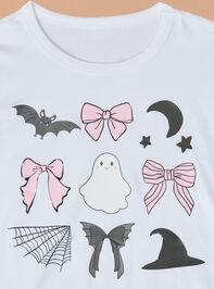 Spooky Coquette Grid Tee Detail 2 - TULLABEE