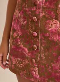 Marlene Floral Velvet Skirt Detail 4 - TULLABEE